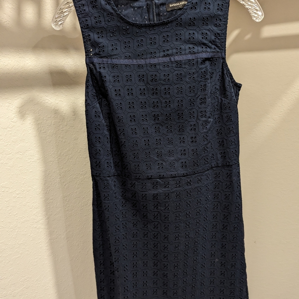 Navy blue sleeveless dress